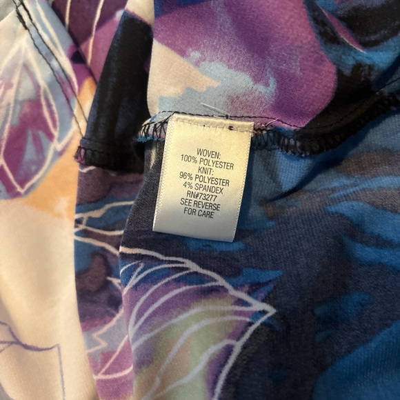 Dana Buchman Blouse Pullover 3/4 Sleeve Floral Women’s Sz L - Picture 6 of 7